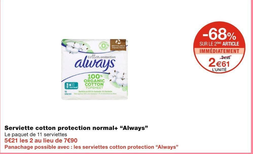 Always Serviette cotton protection normal+