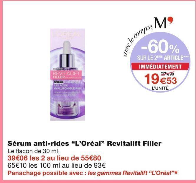 L’Oréal Sérum anti-rides Revitalift Filler