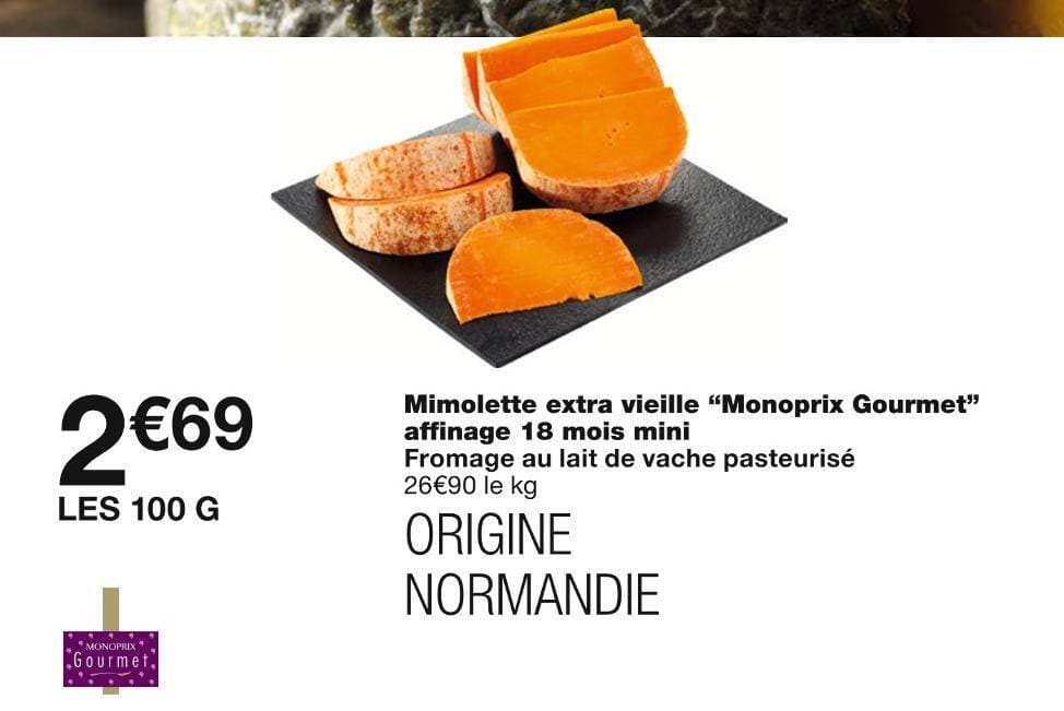 Monoprix Gourmet Mimolette extra vieille affinage 18 mois mini