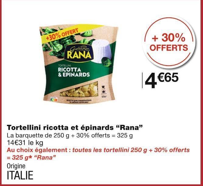 Rana Tortellini ricotta et épinards