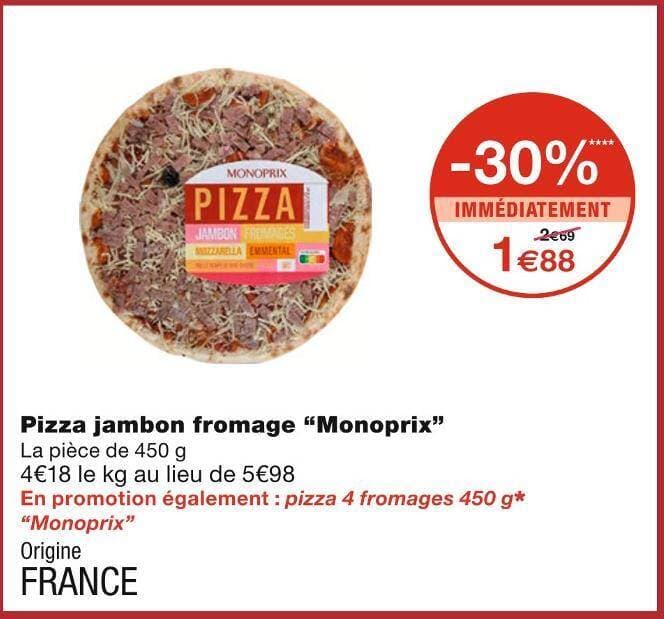 Monoprix Pizza jambon fromage