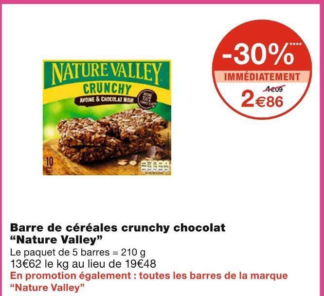 Nature Valley Barre de céréales crunchy chocolat