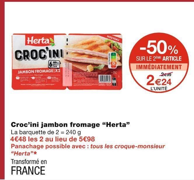 Herta Croc’ini jambon fromage