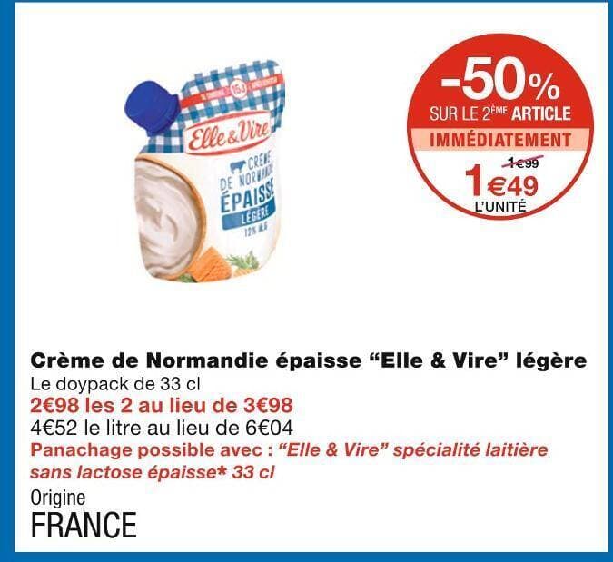 Elle & Vire Crème de Normandie épaisse légère