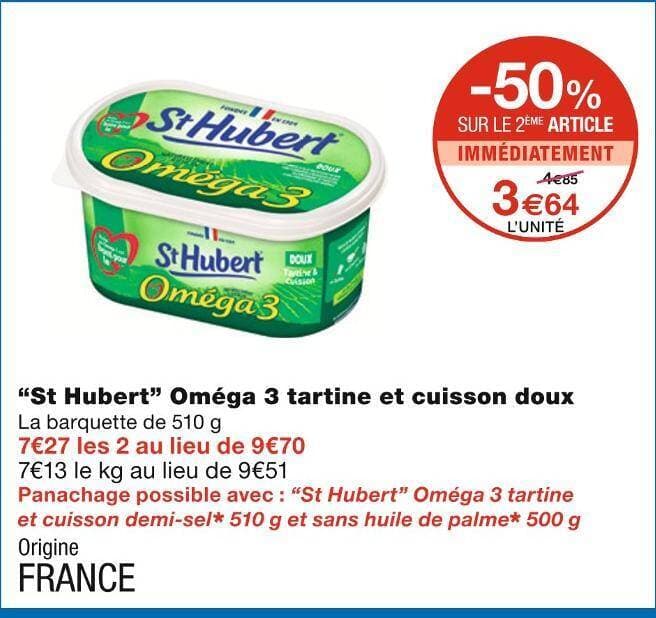 St Hubert “St Hubert” Oméga 3 tartine et cuisson doux