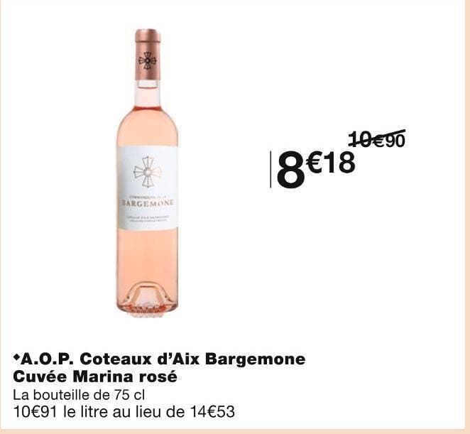 A.O.P. Coteaux d’Aix Bargemone Cuvée Marina rosé