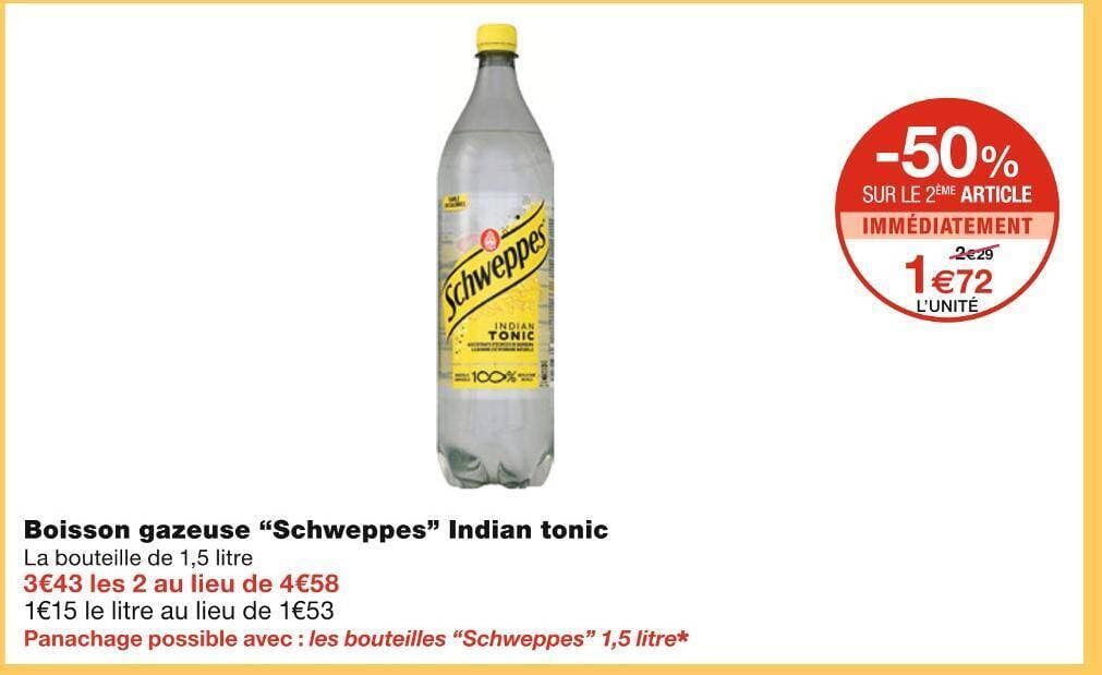 Schweppes Boisson gazeuse Indian tonic