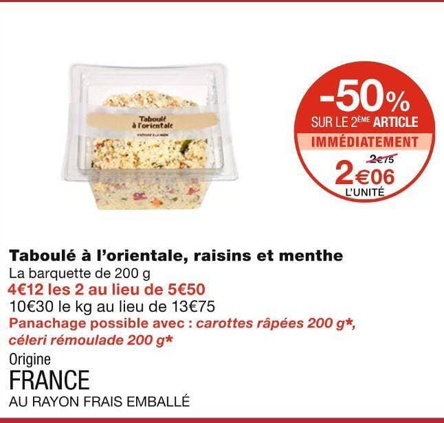 Taboulé à l’orientale, raisins et menthe