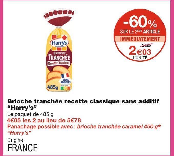 Harry’s Brioche tranchée recette classique sans additif