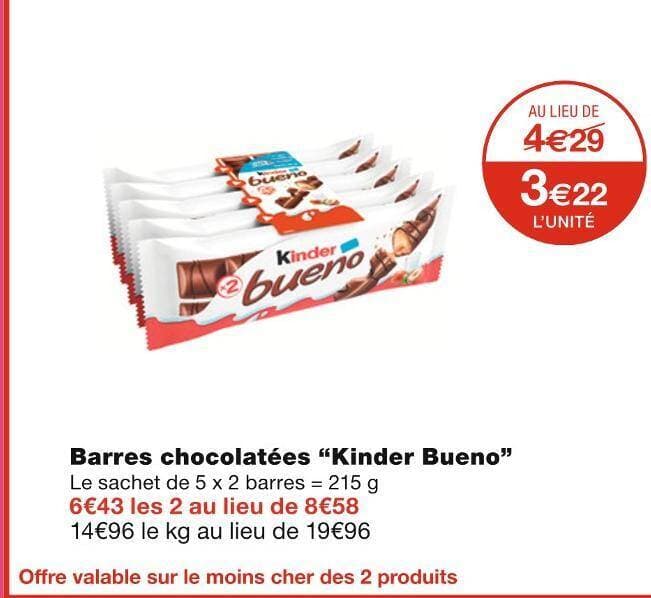 Kinder Bueno Barres chocolatées