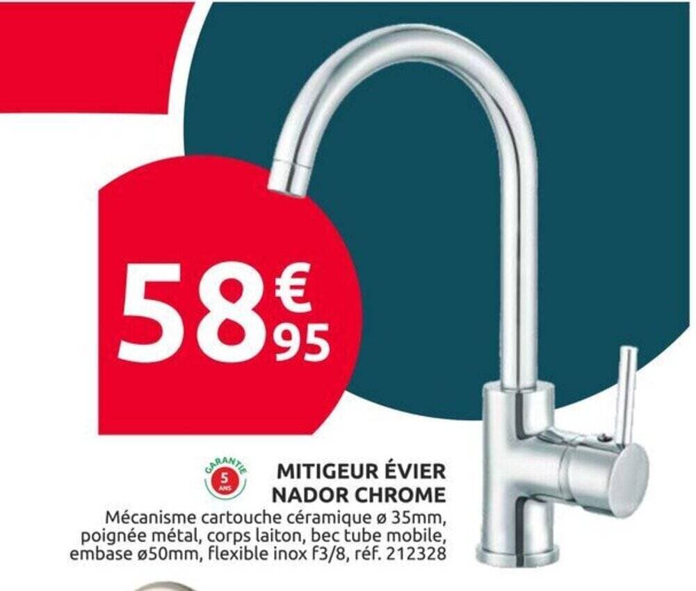 MITIGEUR ÉVIER NADOR CHROME