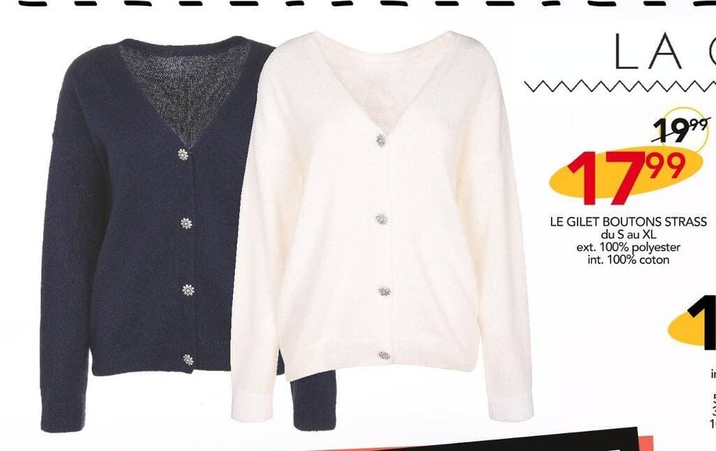 LA CITY LE GILET BOUTONS STRASS