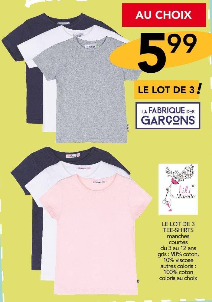 LA FABRIQUE DES GARÇONS/ Lili Marelle LE LOT DE 3 TEE-SHIRTS