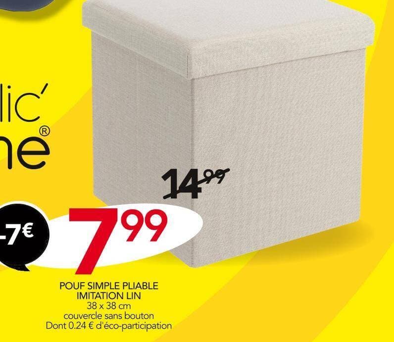 Declic'home POUF SIMPLE PLIABLE IMITATION LIN