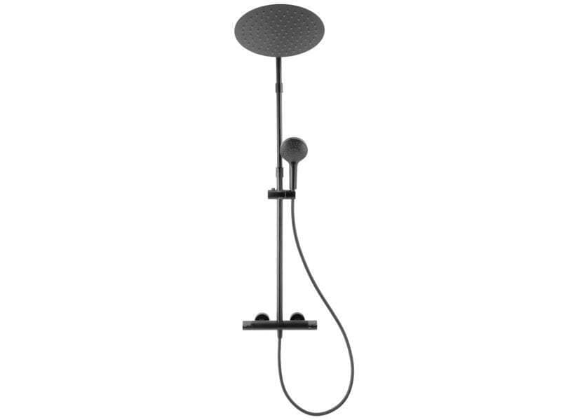 Colonne de douche thermostatique Icone, SENSEA, noir