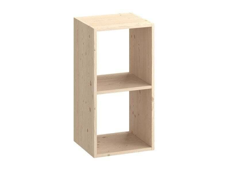 Etagère 2 Cases Spaceo Kub, Pin H.70.5 X L.36 X P.31.7 Cm