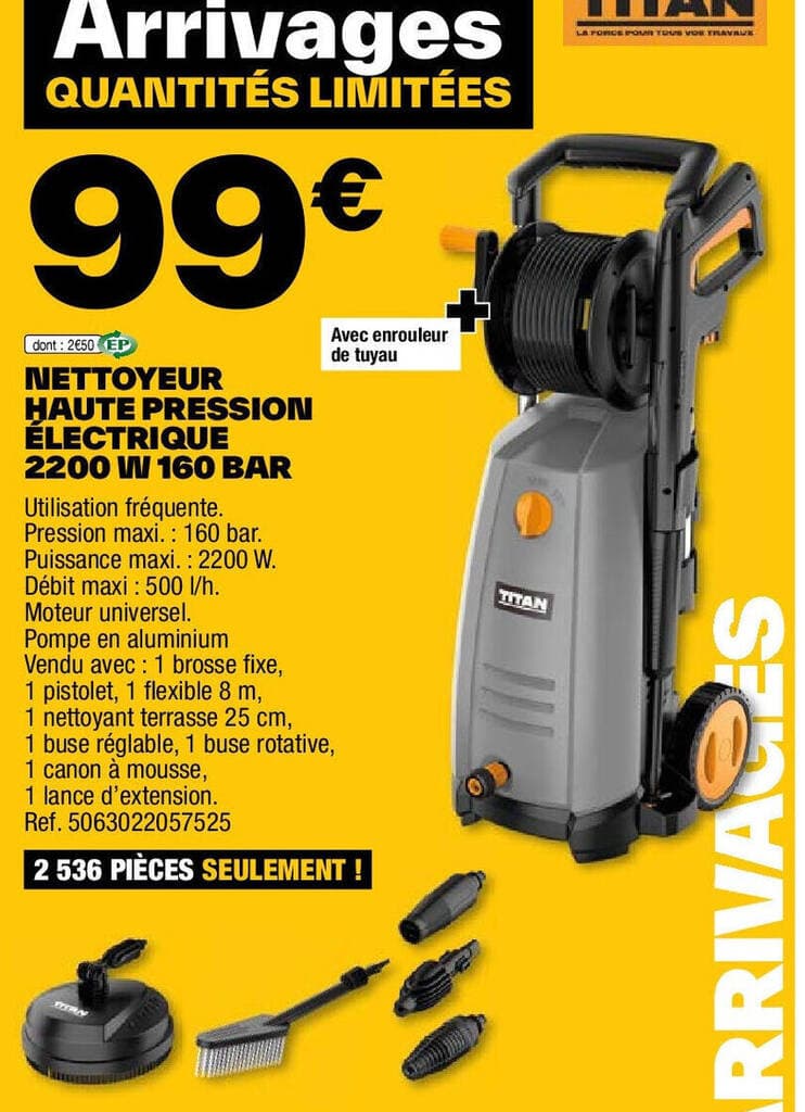 NETTOYEUR HAUTE PRESSION ÉLECTRIQUE 2200 W 160 BAR