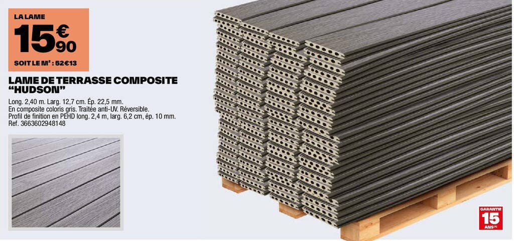 LAME DE TERRASSE COMPOSITE "HUDSON”