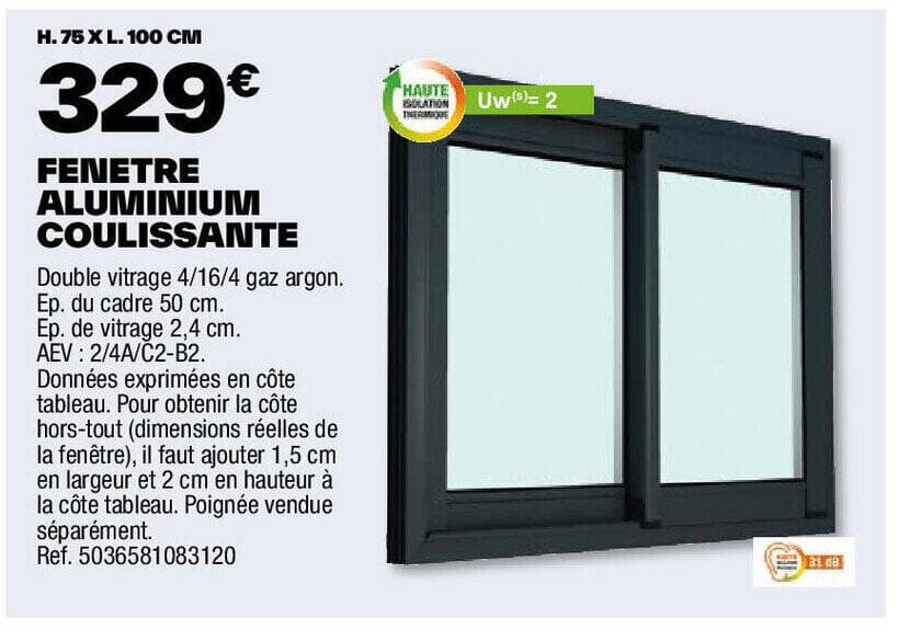 FENETRE ALUMINIUM COULISSANTE