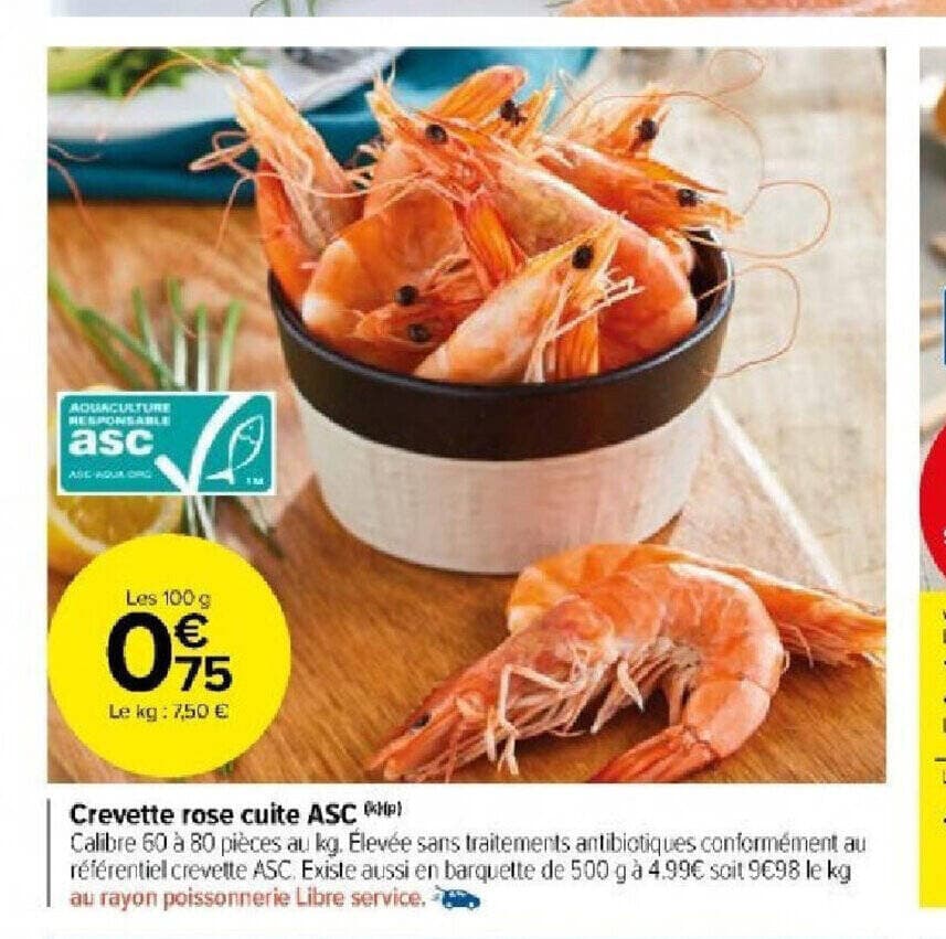 Crevette rose cuite ASC (Hp)