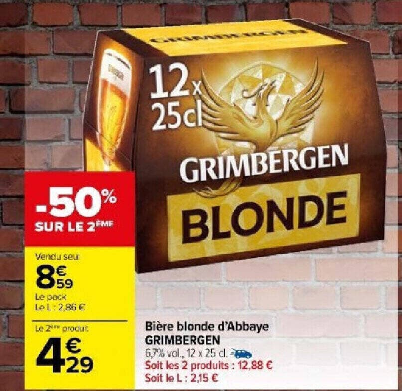 Bière blonde d'Abbaye GRIMBERGEN