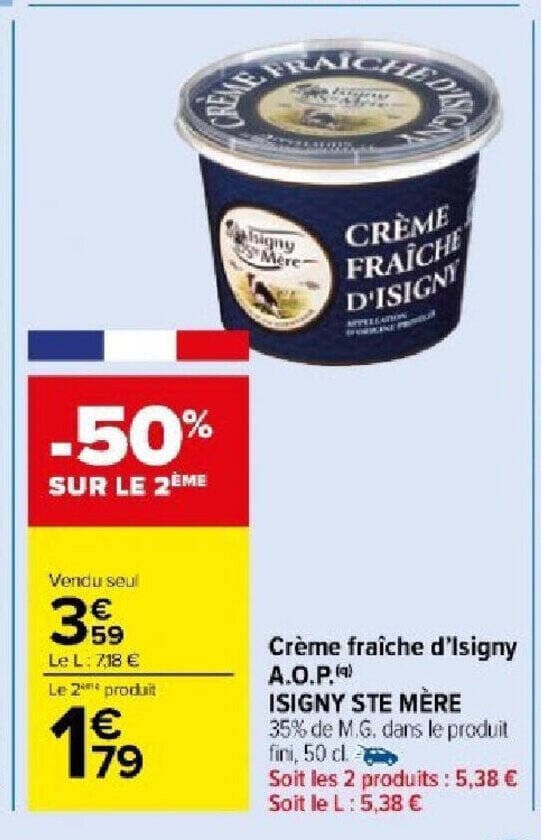 Crème fraîche d'Isigny A.O.P.)