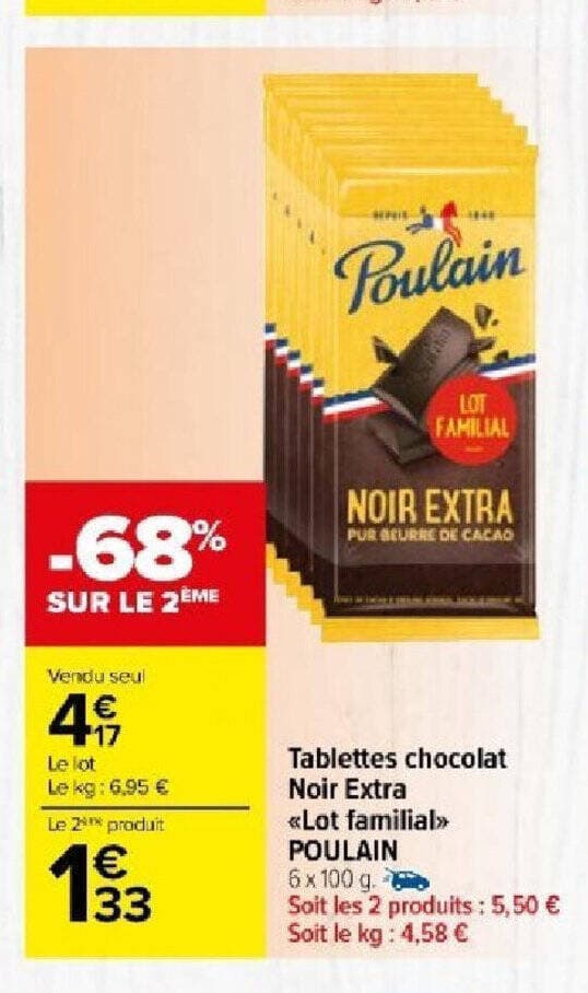 Tablettes chocolat Noir Extra