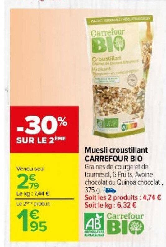 Muesli croustillant CARREFOUR BIO