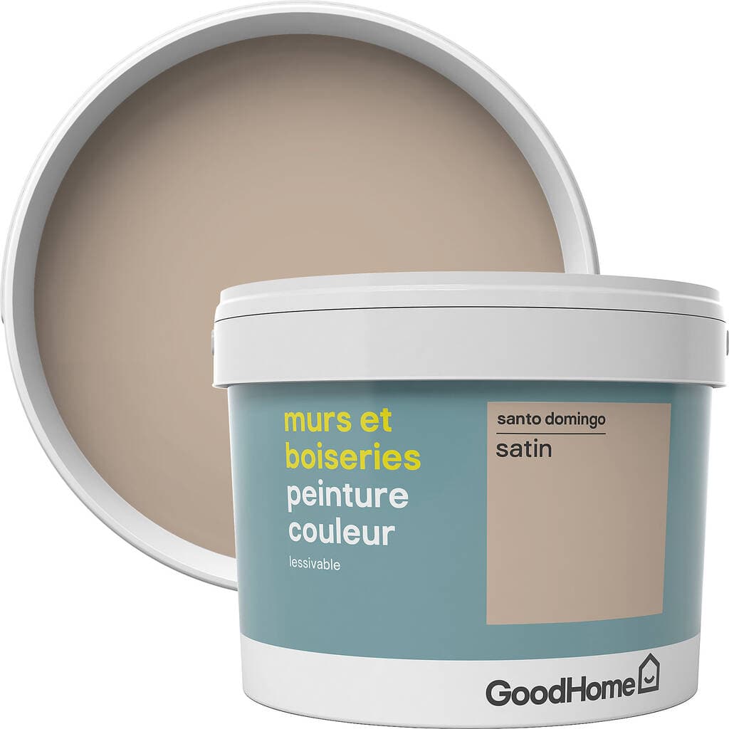 Peinture murs et boiseries GoodHome beige Santo Domingo satin 2,5L