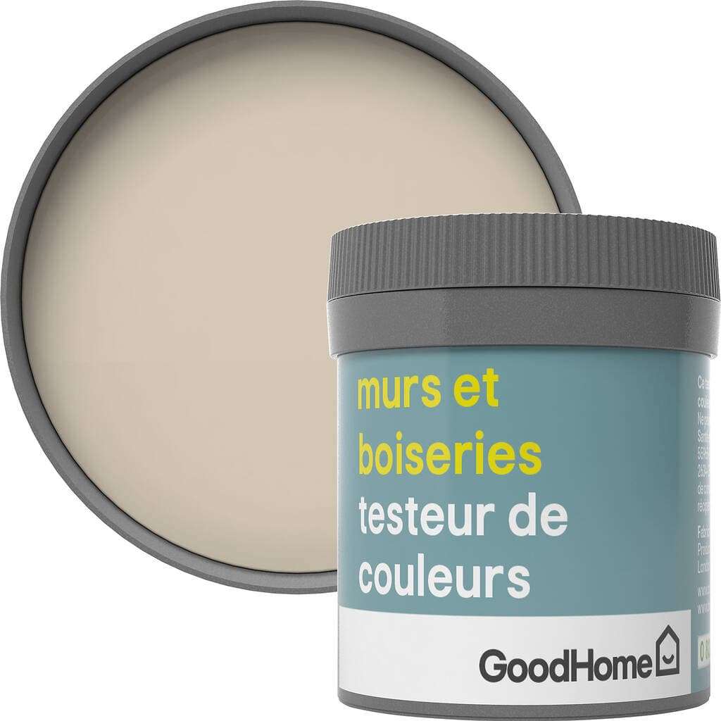 Testeur peinture murs et boiseries GoodHome beige Puebla satin 50ml