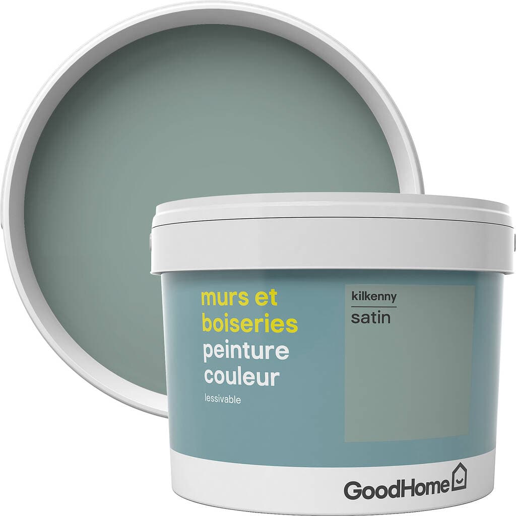Peinture murs et boiseries GoodHome vert Kilkenny satin 2,5L