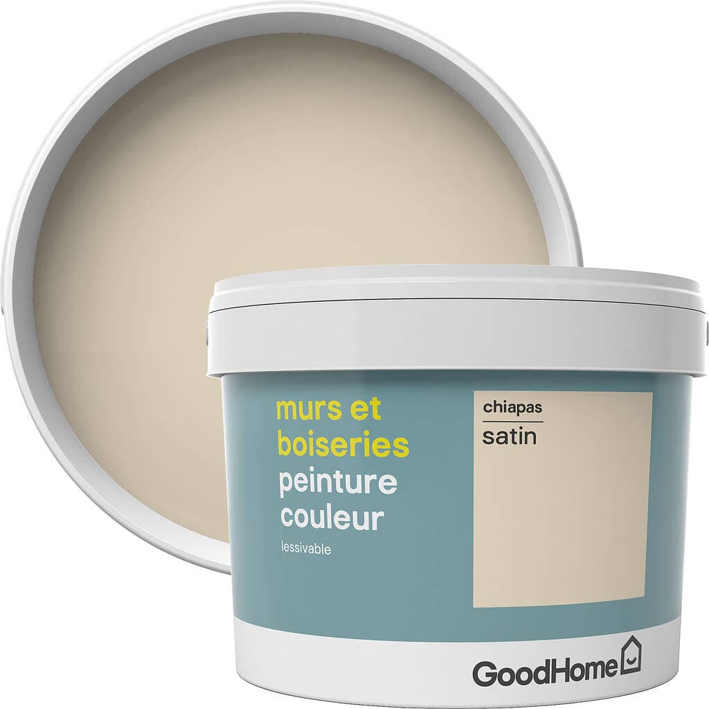 Peinture murs et boiseries GoodHome beige Chiapas satin 2,5L