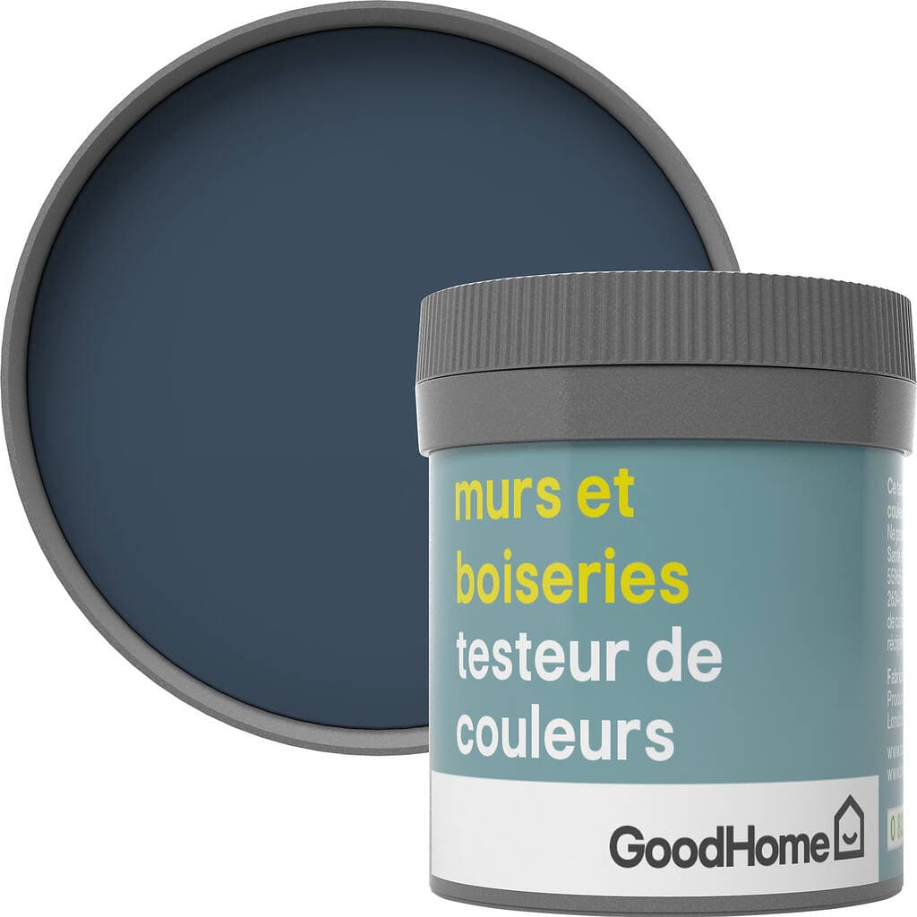 Testeur peinture murs et boiseries GoodHome bleu Vence satin 50ml
