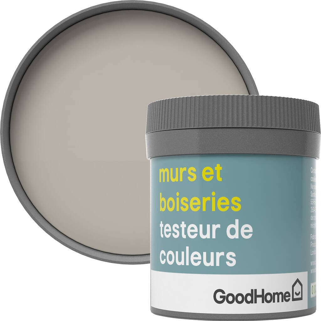 Testeur peinture murs et boiseries GoodHome gris Hamptons satin 50ml