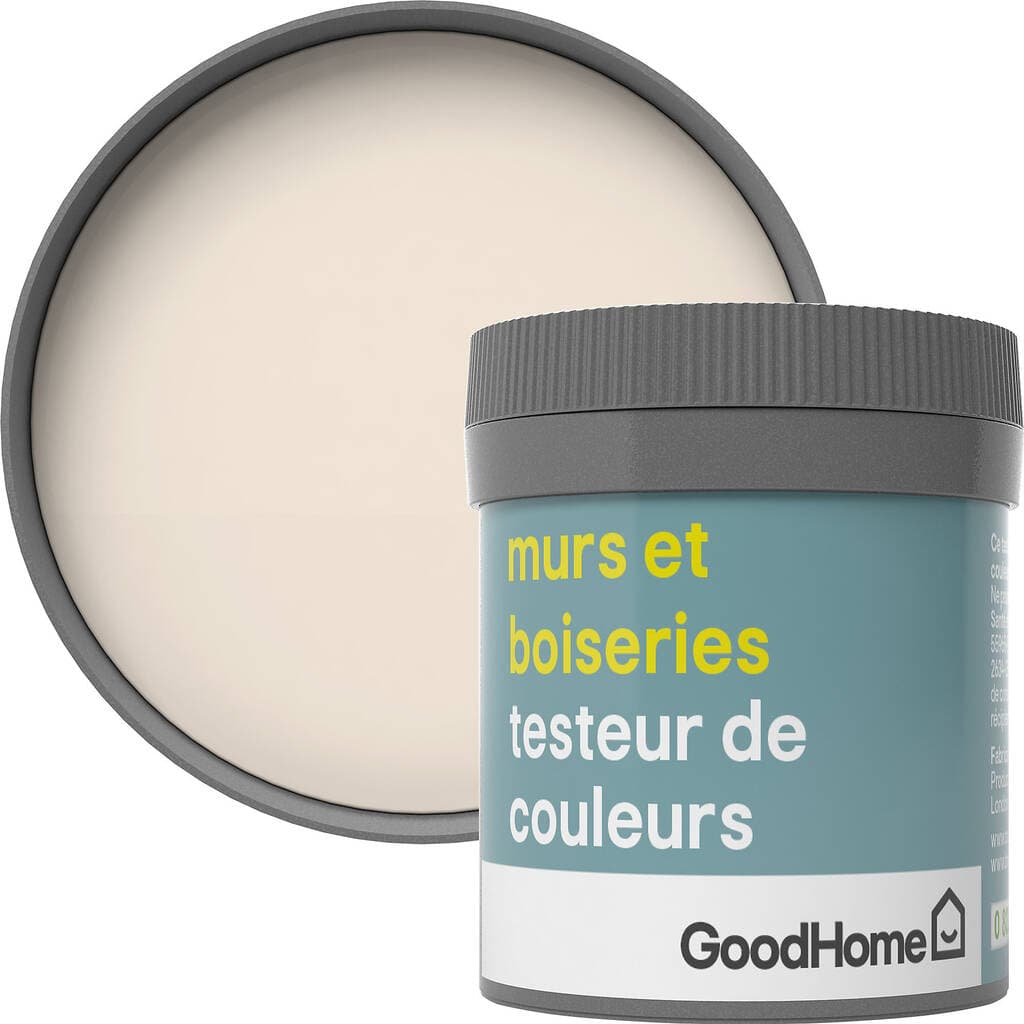 Testeur peinture murs et boiseries GoodHome blanc Juneau satin 50ml