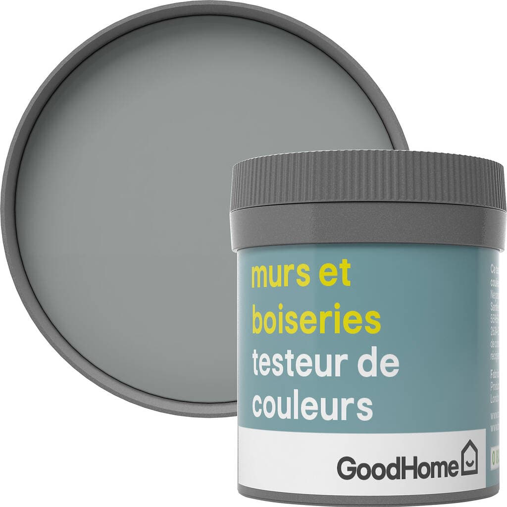 Testeur peinture murs et boiseries GoodHome gris Manhattan satin 50ml