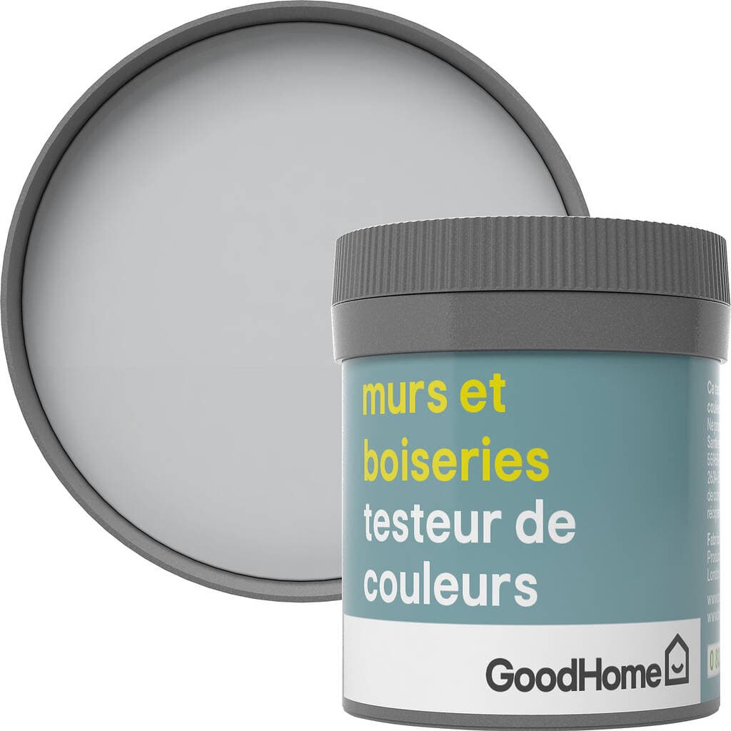 Testeur peinture murs et boiseries GoodHome gris Melville satin 50ml