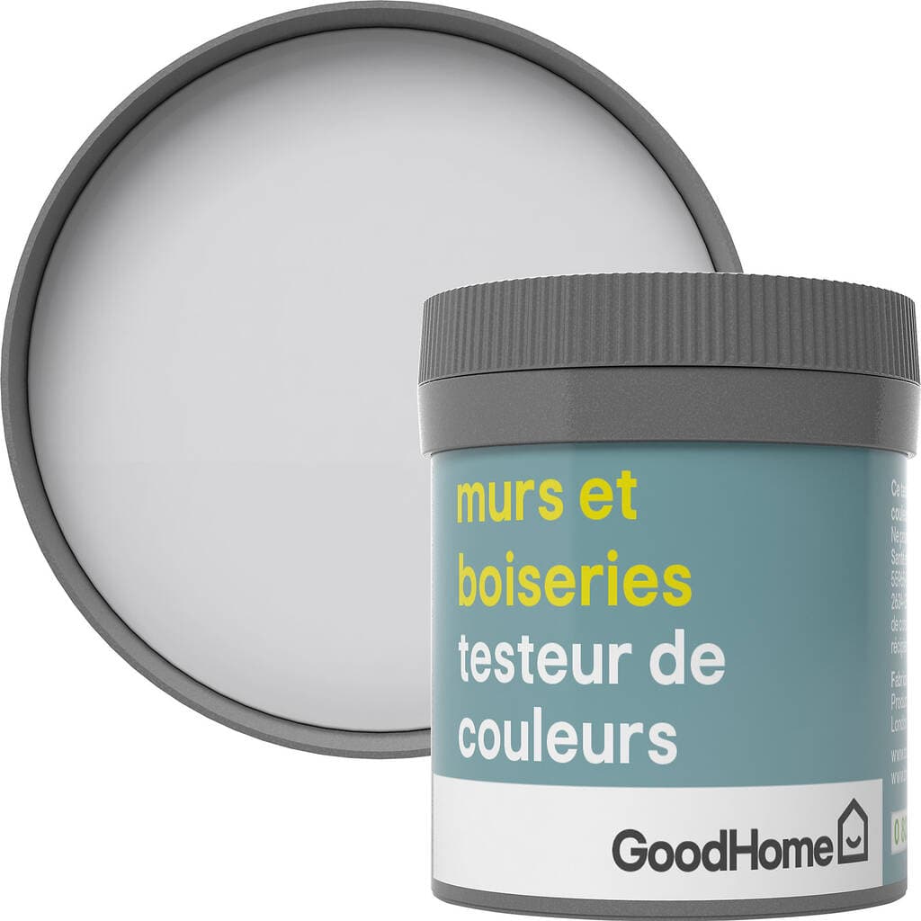 Testeur peinture murs et boiseries GoodHome gris Whistler satin 50ml