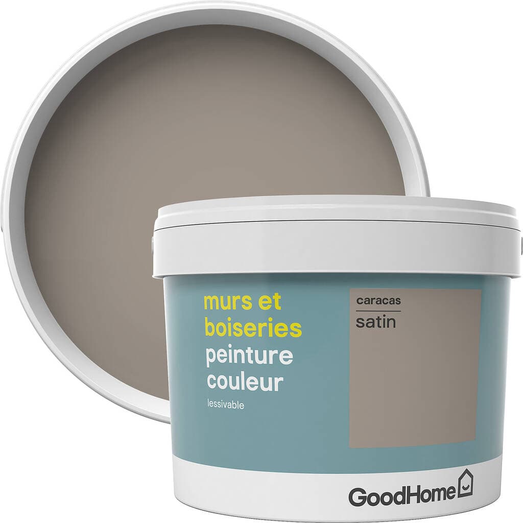Peinture murs et boiseries GoodHome beige Caracas satin 2,5L