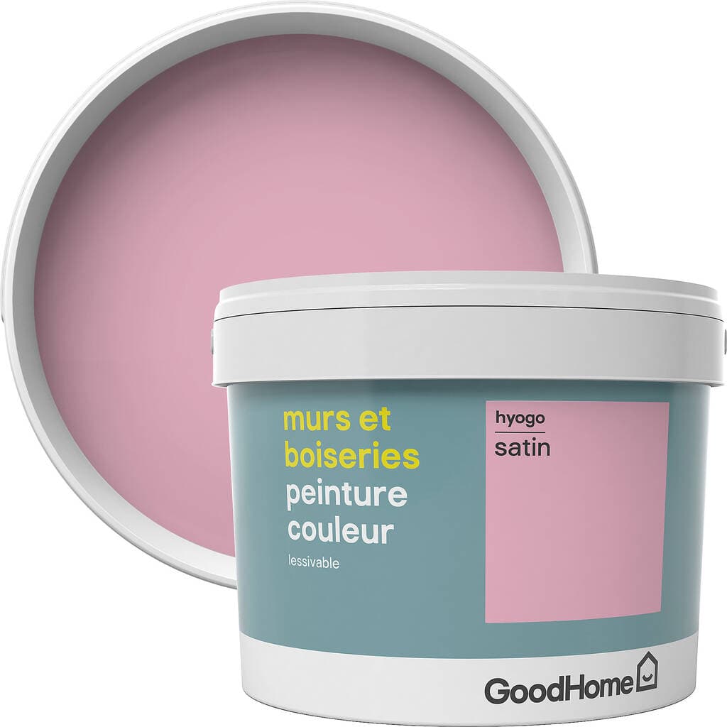 Peinture murs et boiseries GoodHome rose Hyogo satin 2,5L