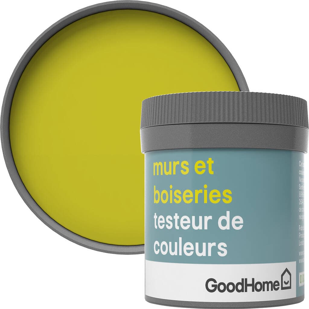 Testeur peinture murs et boiseries GoodHome vert Cabra satin 50ml