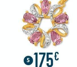pendentif tourmalines et diamants 0,03 ct, or jaune et rhodié 1,18 g