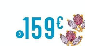 Boucles améthystes, rhodolite et diamant 0,02 ct, or jaune 1,32 g