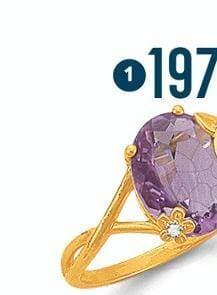 bague améthyste et diamants 0,01 ct, taille 54, or jaune et rhodié 1,86 g