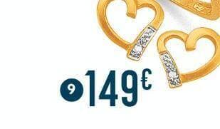 boucles diamant 0,02 ct, or jaune et rhodié 1,62 g