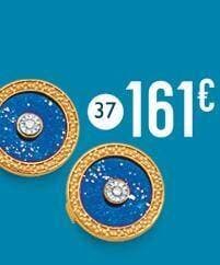 boucles lapis lazuli et diamant 0,01 ct, or jaune et rhodié 1,17 g