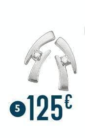 boucles diamant 0,02 ct, or gris 1,08 g
