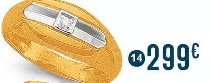 bague diamant 0,02 ct, taille 56, or jaune et rhodié 3,52 g