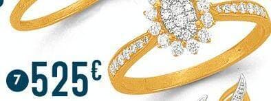 bague diamants 0,36 ct, taille 54, or jaune et rhodié 2,17 g