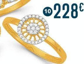 bague diamants 0,11 ct, taille 54, or jaune et rhodié 1,47 g